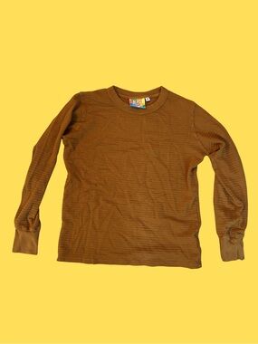 Big Bud Press Rust Brown Waffle Thermal Top